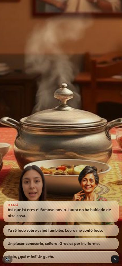 Family dinner: Laura's mother sizing up her daughter's new boyfriend