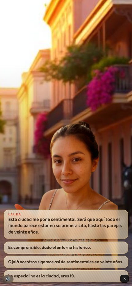 Golden hour in Cartagena: Laura getting sentimental about the trip